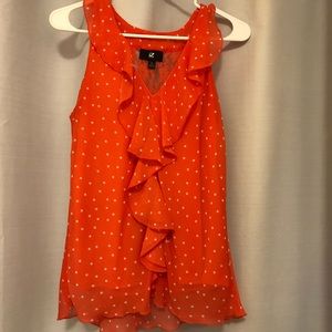 Coral Polka Dot Blouse